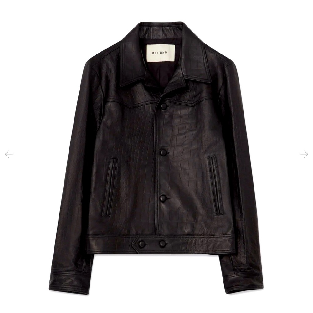 BLK DNM LEATHER JACKET 71 BLACK CROCO